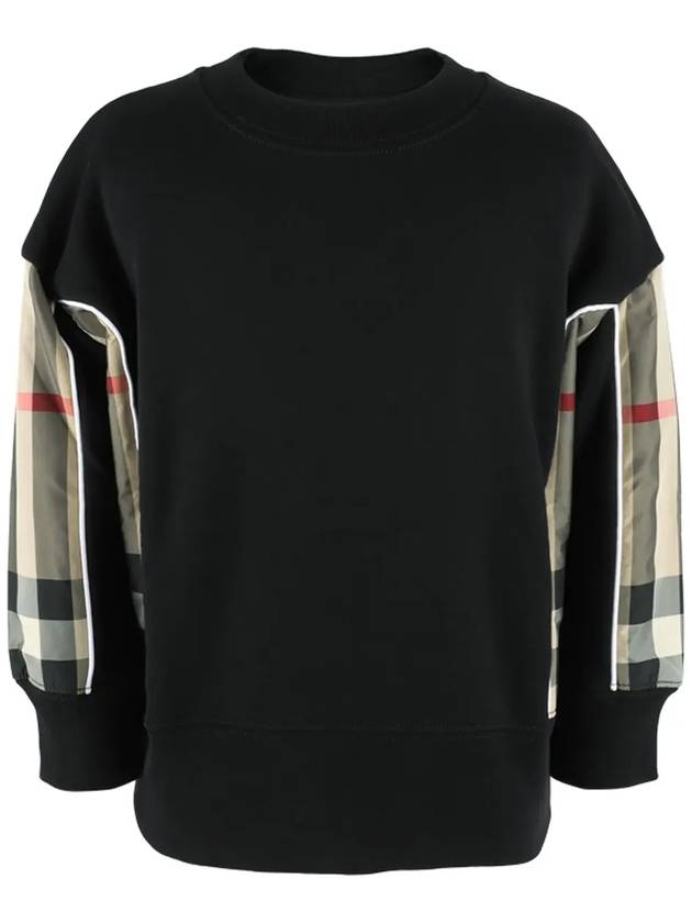 Kids Check Panel Sweatshirt Black Beige 8047621 - BURBERRY - BALAAN 3