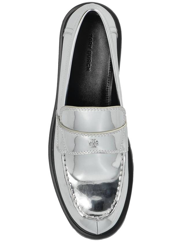 Tory Burch Lug Loafers Shoes, Women's, Silver - TORY BURCH - BALAAN 6