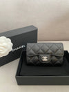 Classic Card Holder Grained Calfskin Silver Black - CHANEL - BALAAN 2