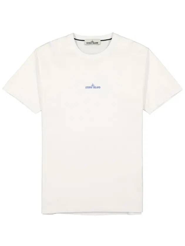 Grover Logo Back Printing Short Sleeve T-Shirt White - STONE ISLAND - BALAAN 1