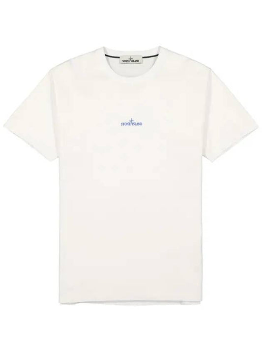 Grover Logo Back Printing Short Sleeve T-Shirt White - STONE ISLAND - BALAAN 1