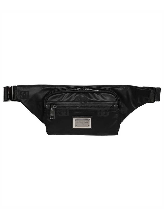 Men's Logo Patch Nylon Small Belt Bag Black - DOLCE&GABBANA - BALAAN 1