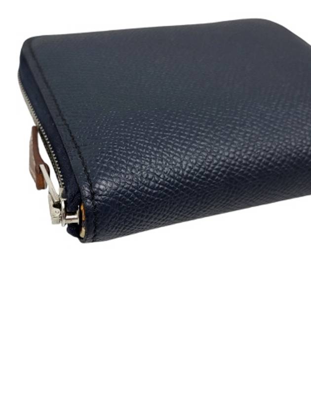 H084266 Navy Silk Compact Apsong Half Wallet - HERMES - BALAAN 5