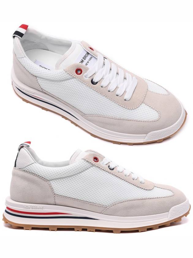 Fine Kid Suede Tech Runner White - THOM BROWNE - BALAAN 2