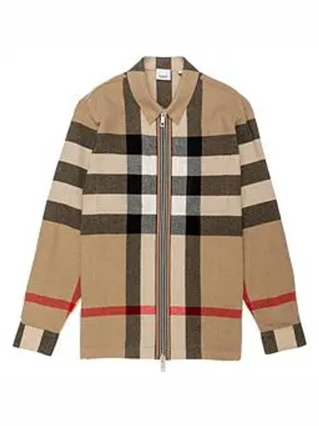 Check Print Zip-Up Jacket Brown - BURBERRY - BALAAN 3