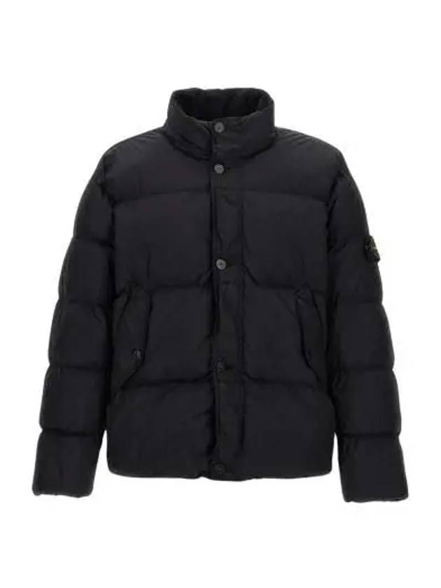 Garment Dyed Crinkle Reps Down Padding Navy - STONE ISLAND - BALAAN 3