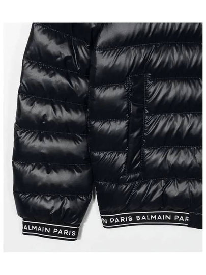 Kids 6 10 Logo Band Hooded Padded Parka Black - BALMAIN - BALAAN 2