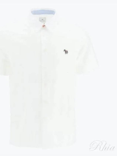 Zebra Patch Casual Fit Short Sleeve Shirt White - PAUL SMITH - BALAAN 2