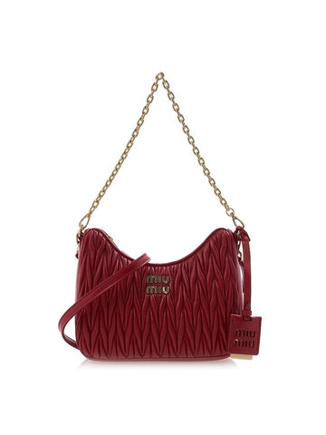 Matelasse Nappa Leather Shoulder Bag Red - MIU MIU - BALAAN 1