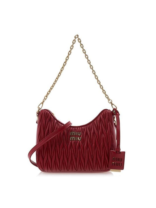 Matelasse Nappa Leather Shoulder Bag Red - MIU MIU - BALAAN 1