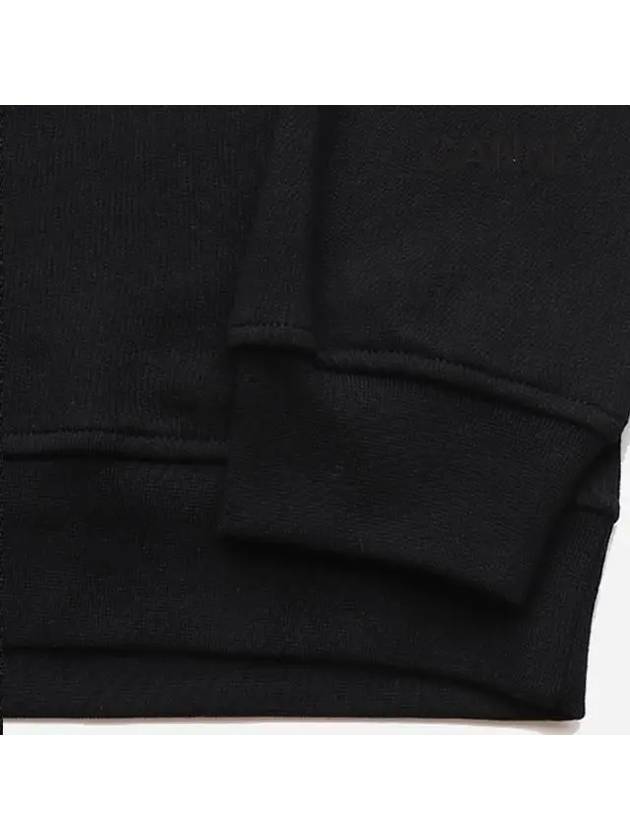 Embroidered Logo Cotton Sweatshirt Black - GANNI - BALAAN 6