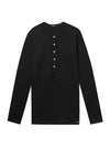 Henry Neck Long Sleeve T-Shirt Black - TOM FORD - BALAAN 1