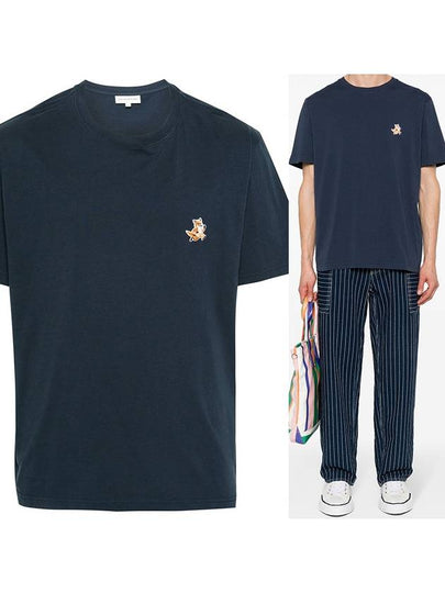 Speedy Fox Patch Comfort Short Sleeve T-Shirt Ink Blue - MAISON KITSUNE - BALAAN 2