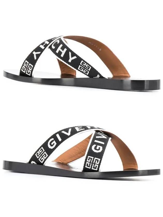 4G Logo Cross Band Slippers Black - GIVENCHY - BALAAN 3