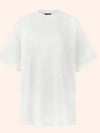 Rhinestone Logo Cotton Short Sleeve T-Shirt White - BALENCIAGA - BALAAN 2