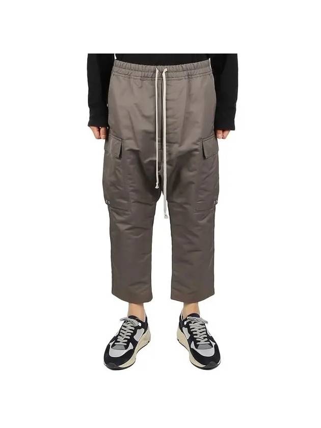 Drawstring Cropped Cargo Cotton Straight Pants Dust - RICK OWENS - BALAAN 2