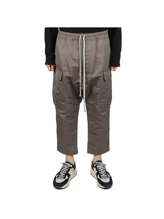 Drawstring Cropped Cargo Cotton Straight Pants Dust - RICK OWENS - BALAAN 2