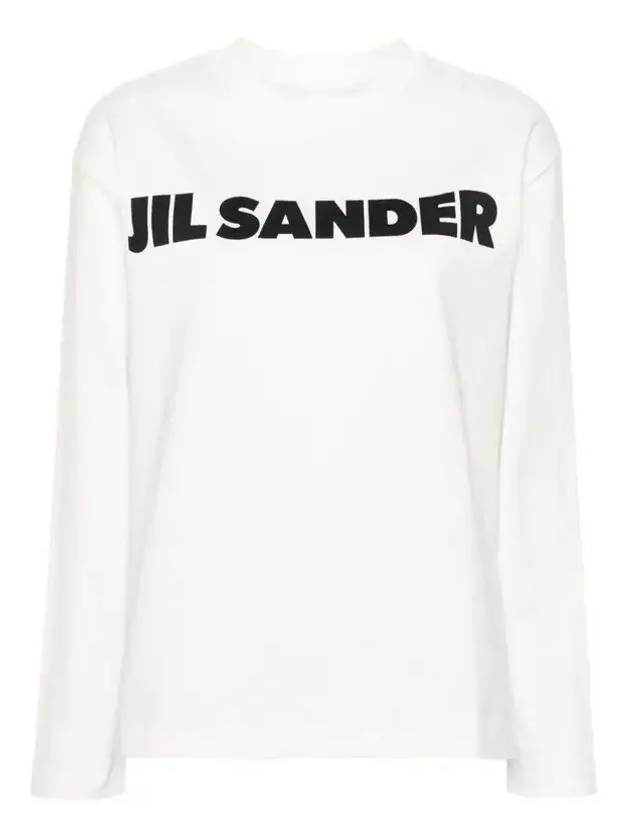 Logo Print Cotton Sweatshirt White - JIL SANDER - BALAAN 3