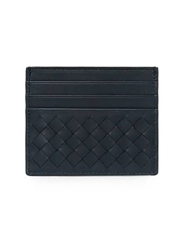 Intrecciato Card Wallet Dark Blue - BOTTEGA VENETA - BALAAN 1