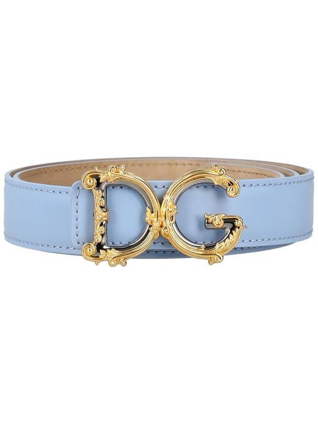 DG Girls Leather Belt Light Blue - DOLCE&GABBANA - BALAAN 1