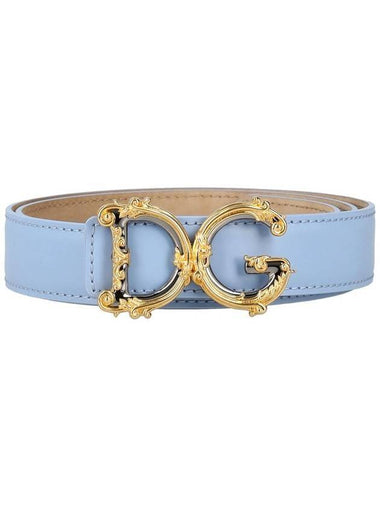 DG Girls Leather Belt Light Blue - DOLCE&GABBANA - BALAAN 1