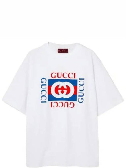 Jersey Print Cotton Short Sleeve T-Shirt White - GUCCI - BALAAN 2