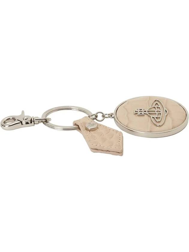 ORB Logo Charm Crocodile Skin Metal Key Ring Beige - VIVIENNE WESTWOOD - BALAAN 4