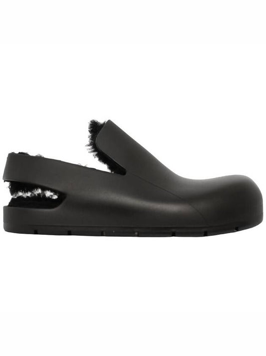 shearling puddle sandals black - BOTTEGA VENETA - BALAAN.