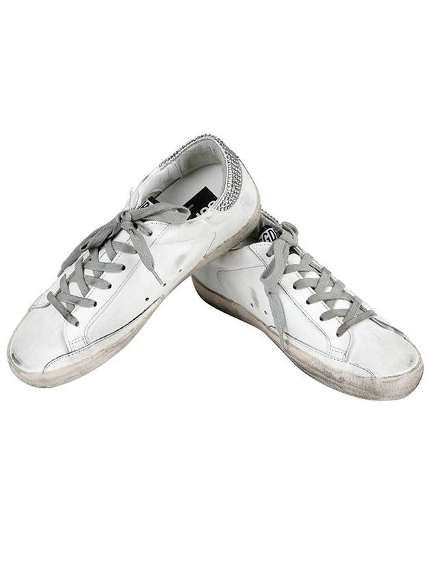 Women's Crystal Star Heel Tab Low Top Sneakers White - GOLDEN GOOSE - BALAAN 4