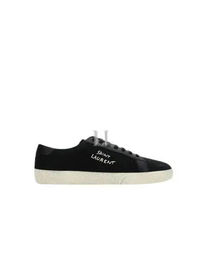 Court Classic SL06 Canvas Smooth Leather Low Top Sneakers Black - SAINT LAURENT - BALAAN 2