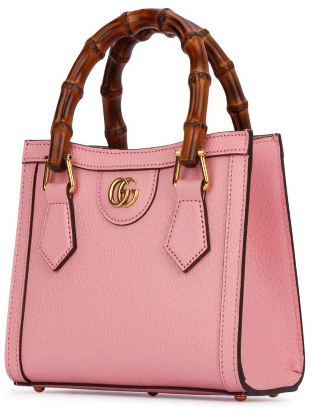 Diana Bamboo Handle Mini Leather Tote Bag Pink - GUCCI - BALAAN 3