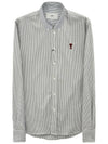 heart logo striped shirt BFUSH063 039 - AMI - BALAAN 1