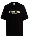 Neon Logo Printing Short Sleeve T-Shirt Black - VETEMENTS - BALAAN 2