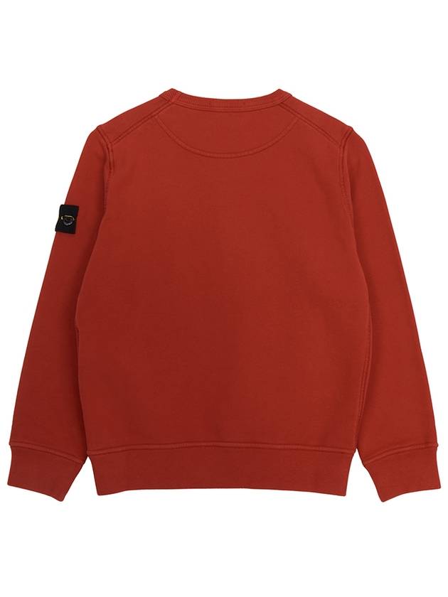 Kids Wappen Patch Organic Cotton Fleece Sweatshirt Dark Red - STONE ISLAND - BALAAN 3