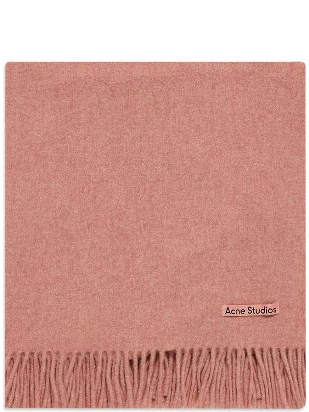 Logo Wool Fringe Scarf Rose Melange - ACNE STUDIOS - BALAAN 2