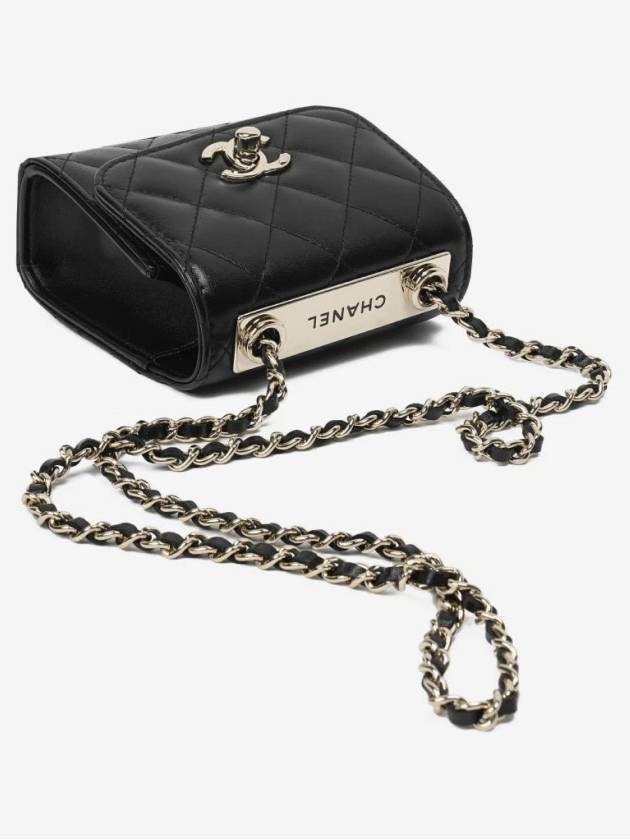 Trendy CC Logo Lambskin Chain Mini Bag Black - CHANEL - BALAAN 4