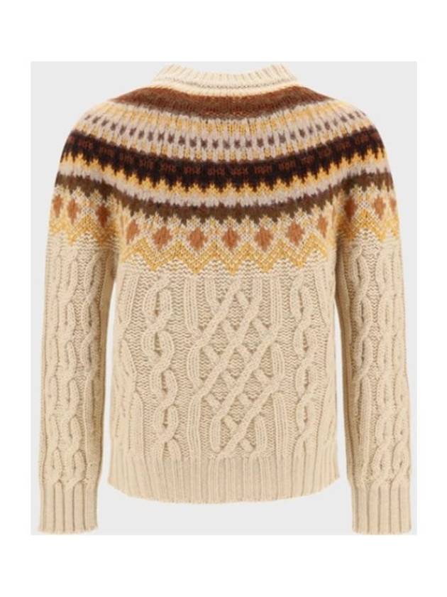 Wool alpaca knit top beige - MONCLER - BALAAN 3