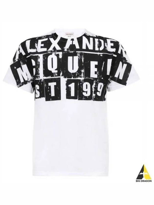 Punk Logo Print Short Sleeve T-Shirt White - ALEXANDER MCQUEEN - BALAAN 2