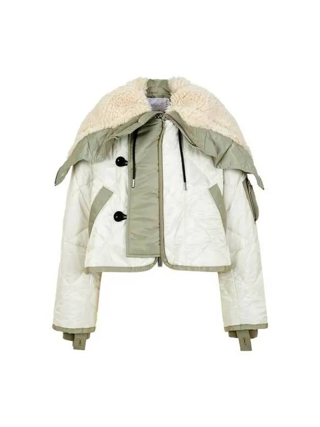 Women's Quilted Zipper Hooded Blouson Ivory 270658 - SACAI - BALAAN 1