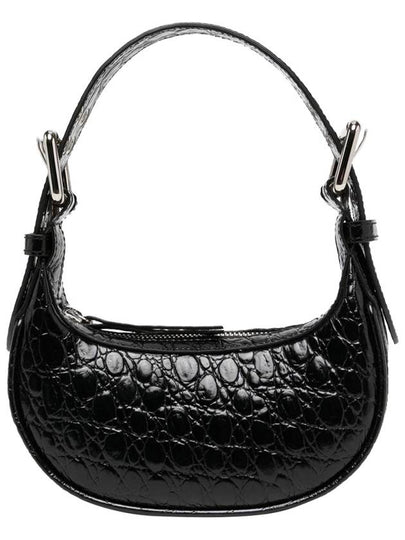 Soho Croco Embossed Mini Shoulder Bag Black - BY FAR - BALAAN 2