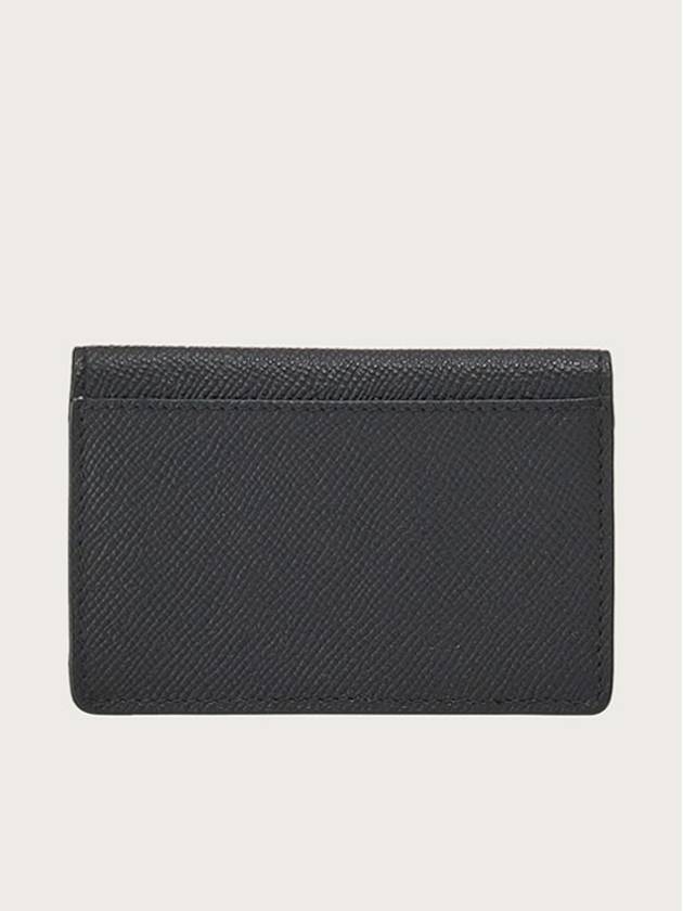 Gancini Leather Card Wallet Black - SALVATORE FERRAGAMO - BALAAN 4