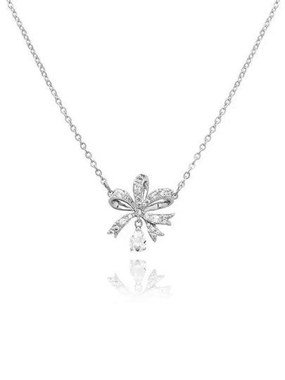 Hyperbola Bow Large Pendant Necklace Silver - SWAROVSKI - BALAAN 2