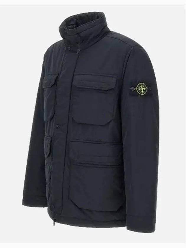 Polyester Micro Twill Zip Up Jacket Black - STONE ISLAND - BALAAN 3