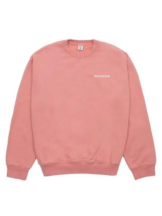 Logo Print Crew Neck Cotton Sweatshirt Pink - SPORTY & RICH - BALAAN 2