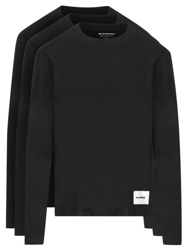 Women's Organic Cotton Long Sleeve T Shirt 3 Pack Black - JIL SANDER - BALAAN 2