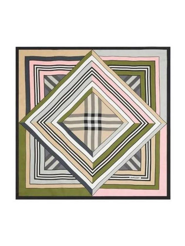 Montage Print Silk Square Scarf Spruce Green - BURBERRY - BALAAN 1