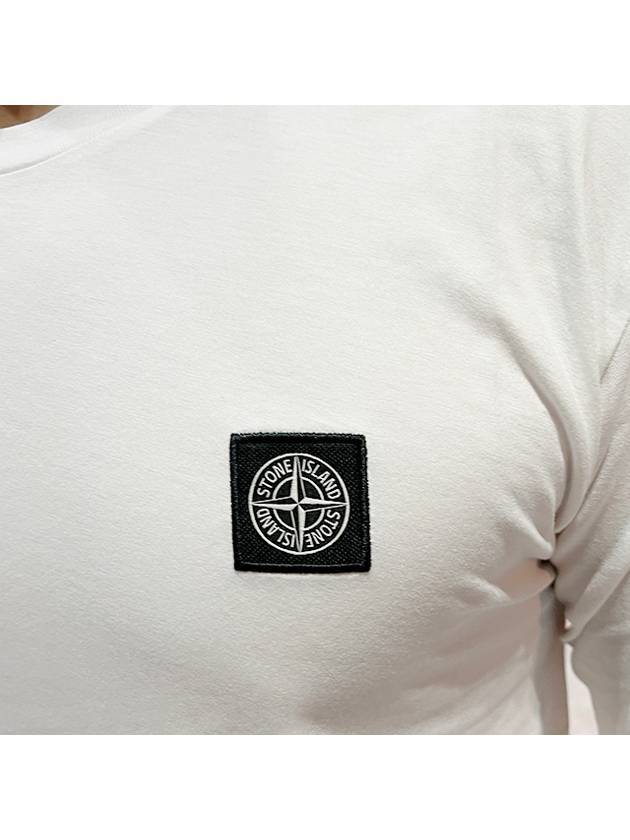 Logo Patch Cotton Long Sleeve T-Shirt Black - STONE ISLAND - BALAAN 7