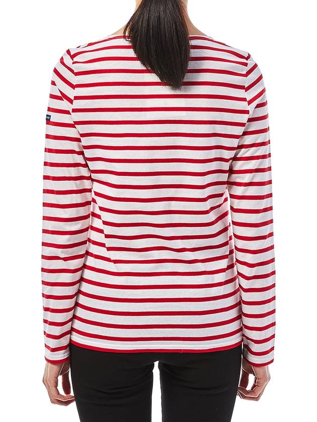 Minquiers Striped Long Sleeve T-Shirt Red - SAINT JAMES - BALAAN 5