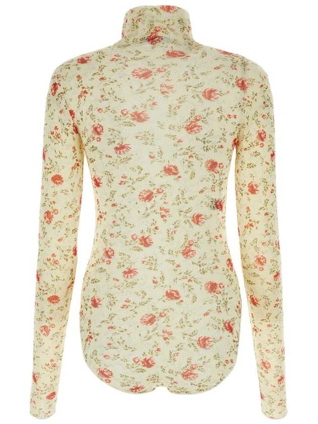 floral mesh bodysuit beige - PRADA - BALAAN 3