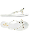 Rubber Rockstud Flip Flops White - VALENTINO - BALAAN 2